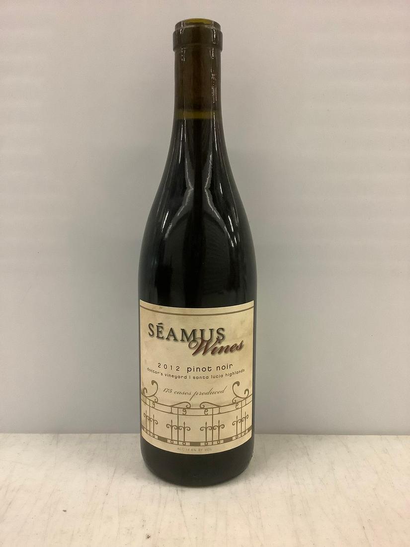2012 Seamus Wines Pinot Noir 541 of 2100: Any contents in bottle is Free; You are bidding on the bottle & unbroken tax stamp