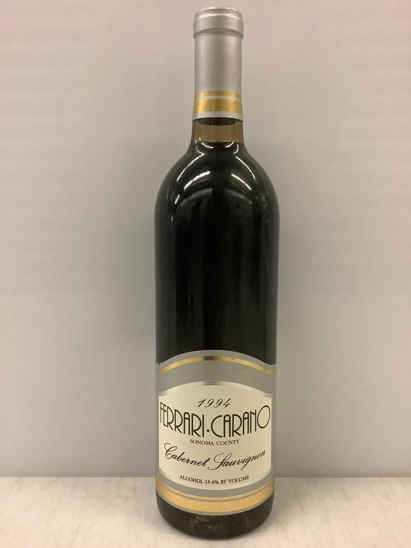 1994 Ferrari Carano Cabernet Sauvignon: Any contents in bottle is Free; You are bidding on the bottle & unbroken tax stamp