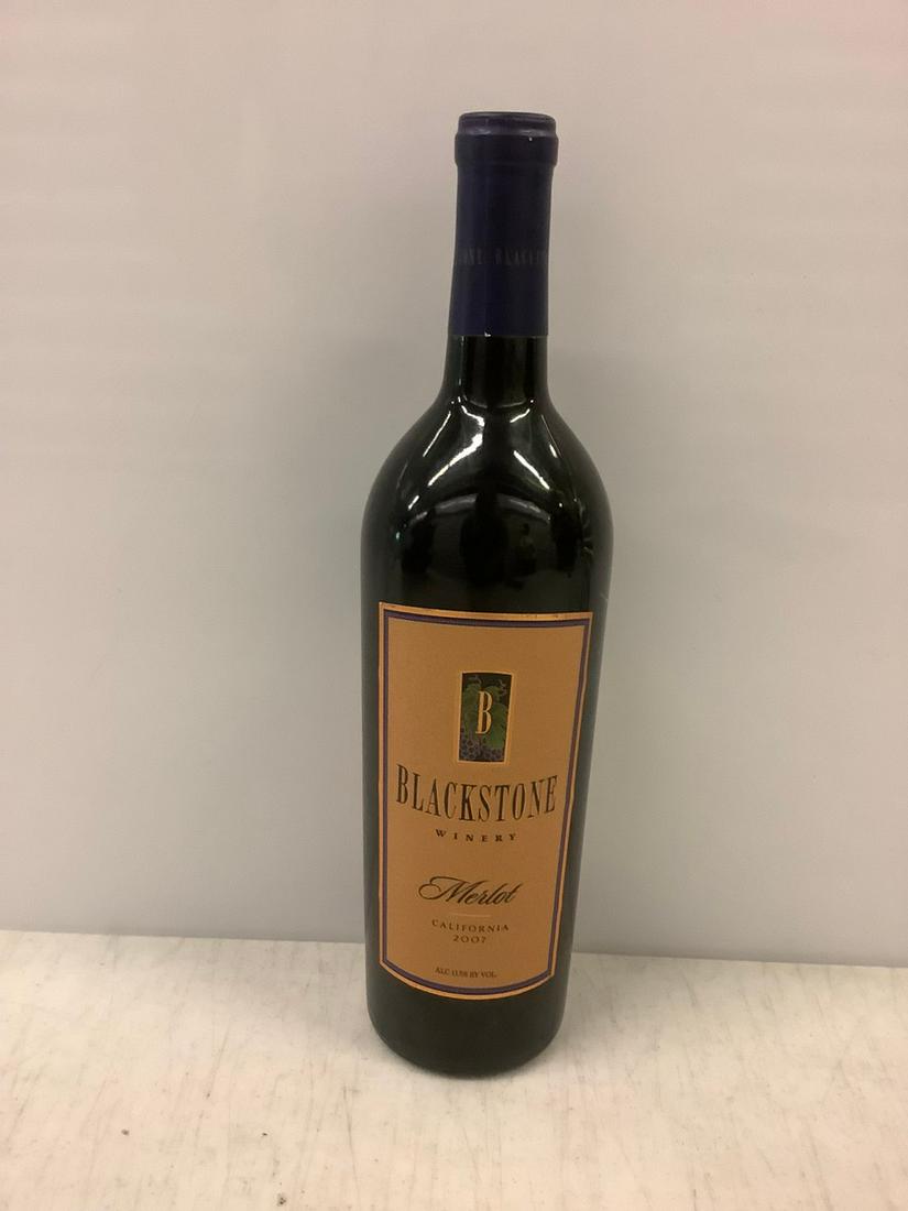 2007 Blackstone Winery Merlot 750 ML: Any contents in bottle is Free; You are bidding on the bottle & unbroken tax stamp