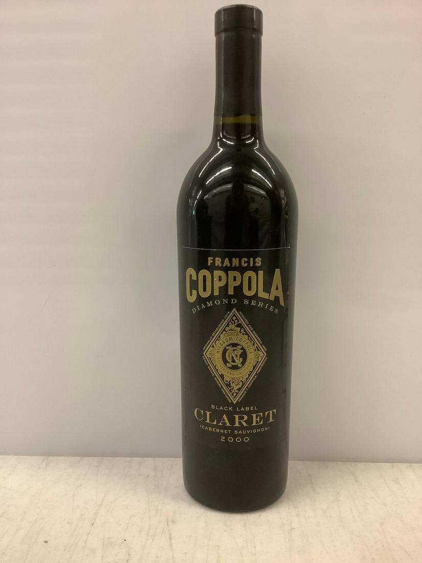 2000 Francis Coppola Claret 750 ML: Any contents in bottle is Free; You are bidding on the bottle & unbroken tax stamp