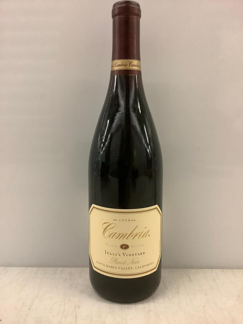 1998 Cambria Pinot Noir 750 ML: Any contents in bottle is Free; You are bidding on the bottle & unbroken tax stamp