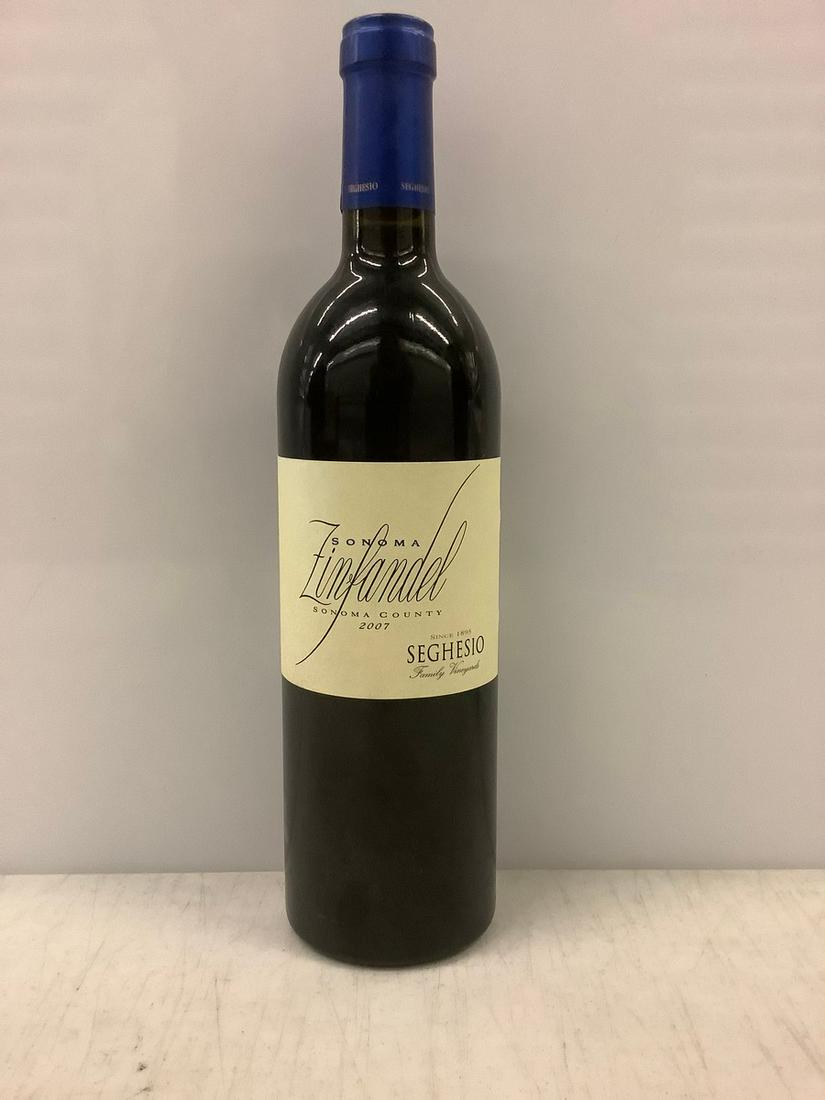 2007 Sonoma Zinfandel Seghesio 750 ML: Any contents in bottle is Free; You are bidding on the bottle & unbroken tax stamp