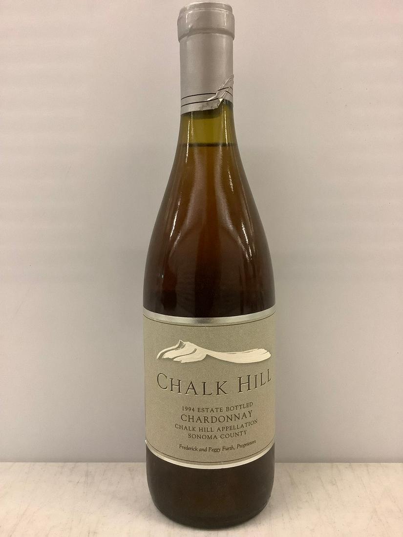 1994 Chalk Hill Chardonnay 750 ML: Any contents in bottle is Free; You are bidding on the bottle & unbroken tax stamp
