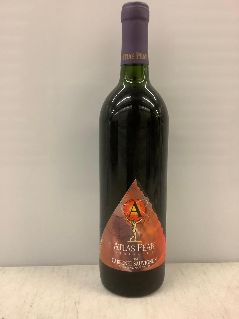 1994 Atlas Peak Vineyard Cabernet Sauvignon: Any contents in bottle is Free; You are bidding on the bottle & unbroken tax stamp