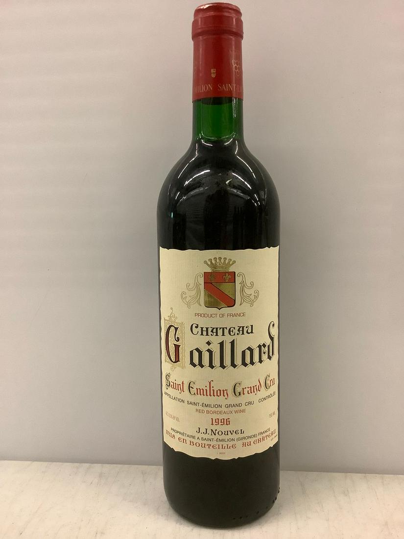 1996 Chateau Gaillard Red Wine 750 ML: Any contents in bottle is Free; You are bidding on the bottle & unbroken tax stamp