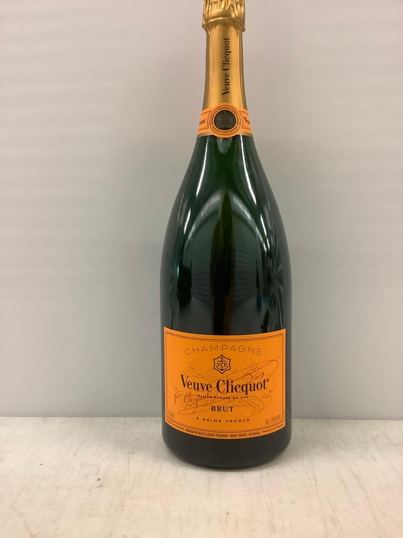 Veuve Clicquot Brut Champagne 1.5 L: Any contents in bottle is Free; You are bidding on the bottle & unbroken tax stamp