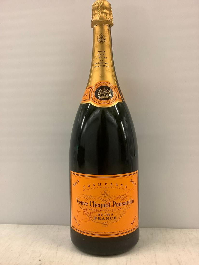 Veuve Clicquot Ponsardin Brut Champagne 1.5 L: Any contents in bottle is Free; You are bidding on the bottle & unbroken tax stamp