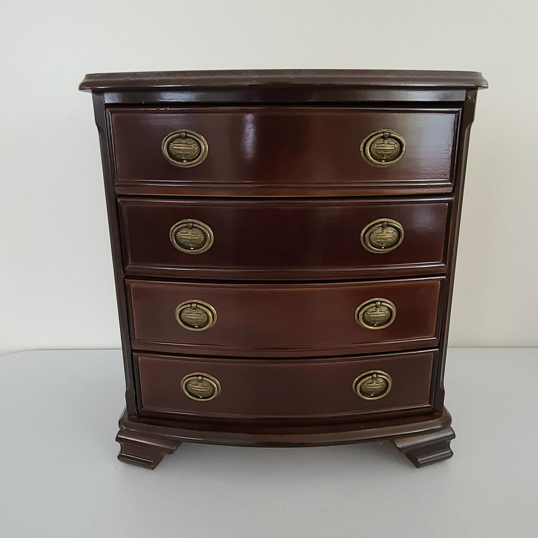 jewelry box with brass handles: 13x14x8