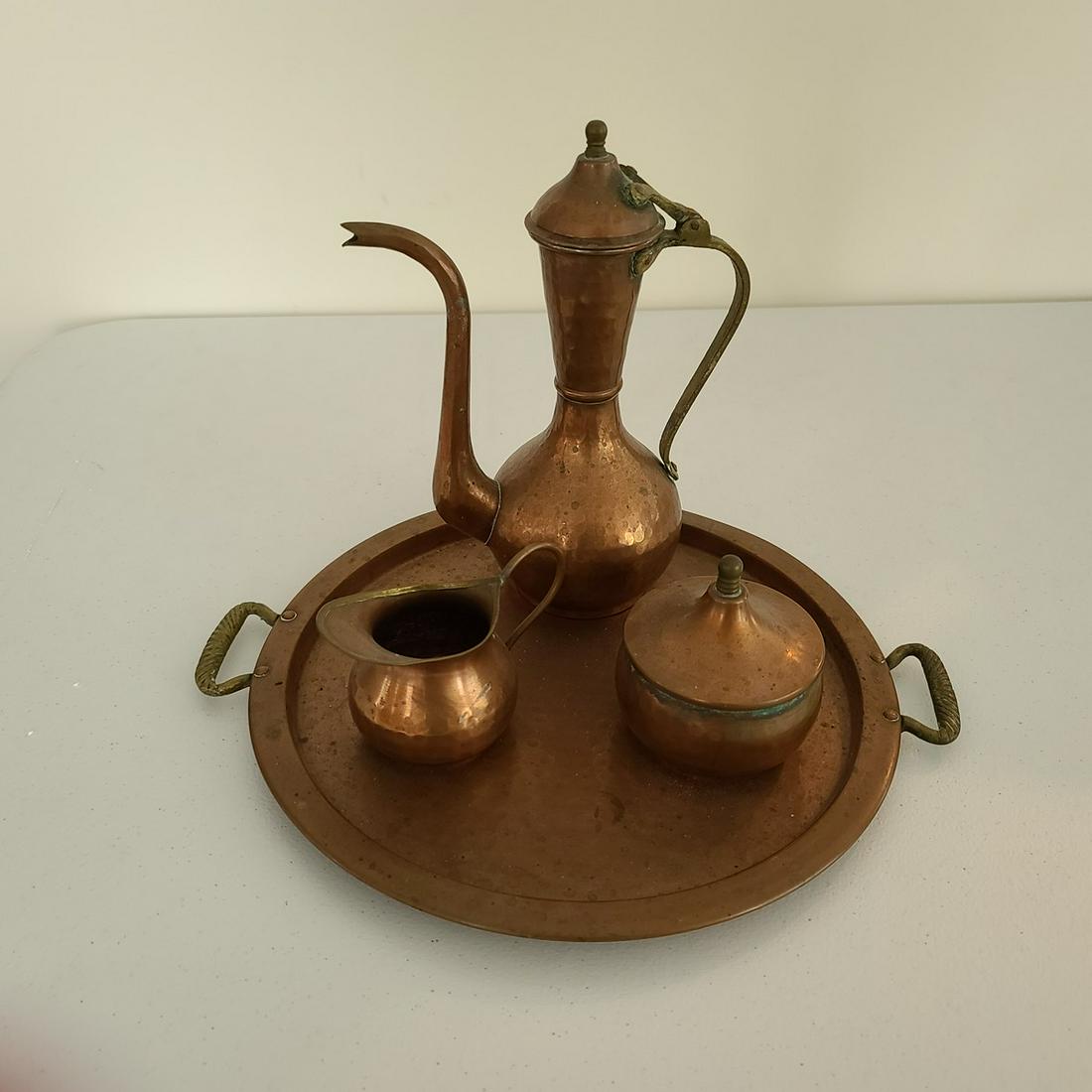 hammered copper tea set (1 of 1)