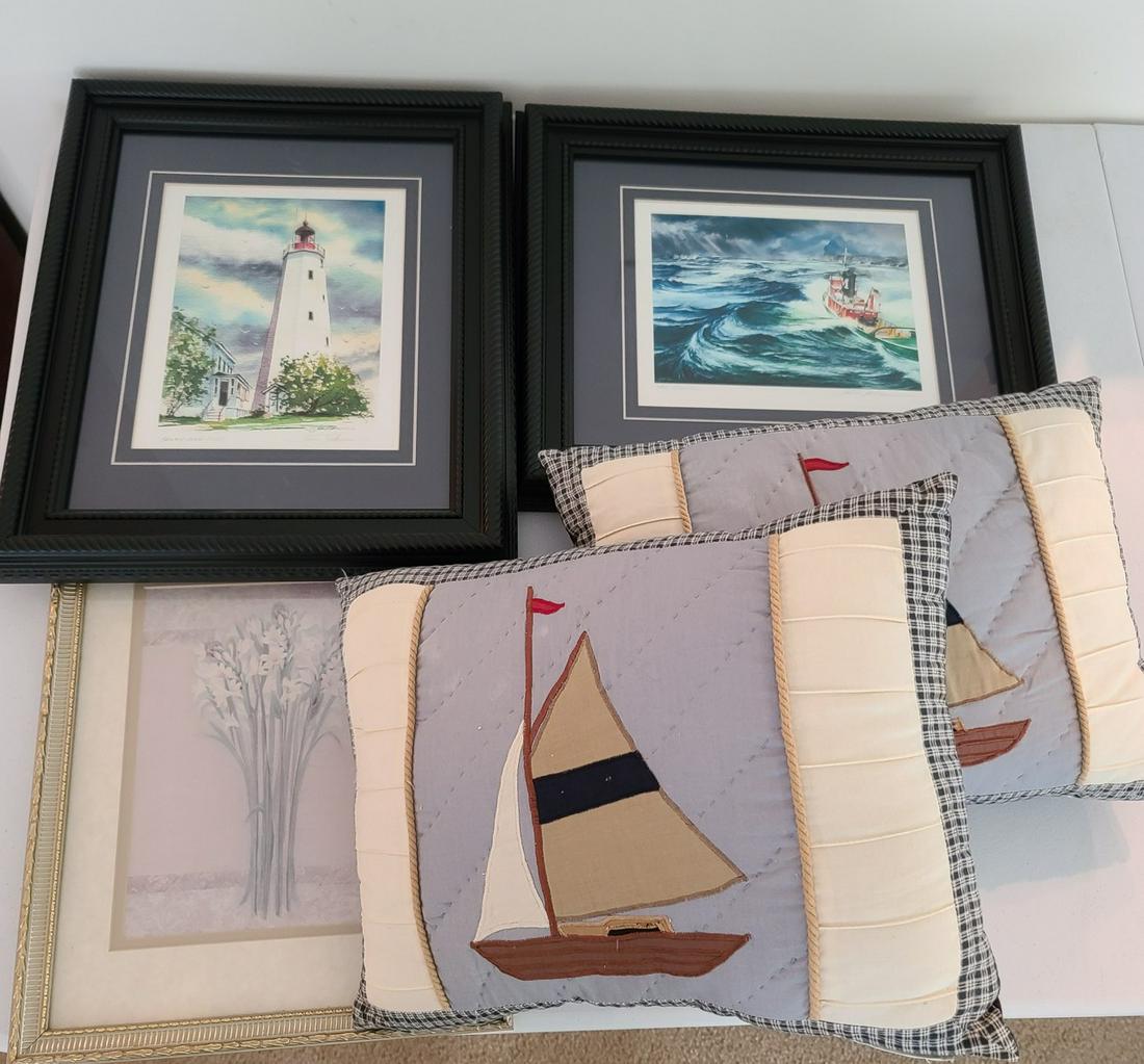Lighthouse Artwork and Pillows: Lighthouse Artwork and Pillows