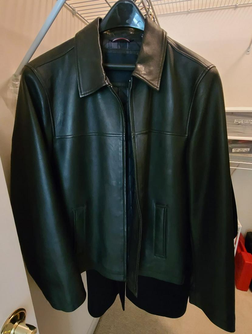 tommy hilfiger leather jacket L (1 of 1)