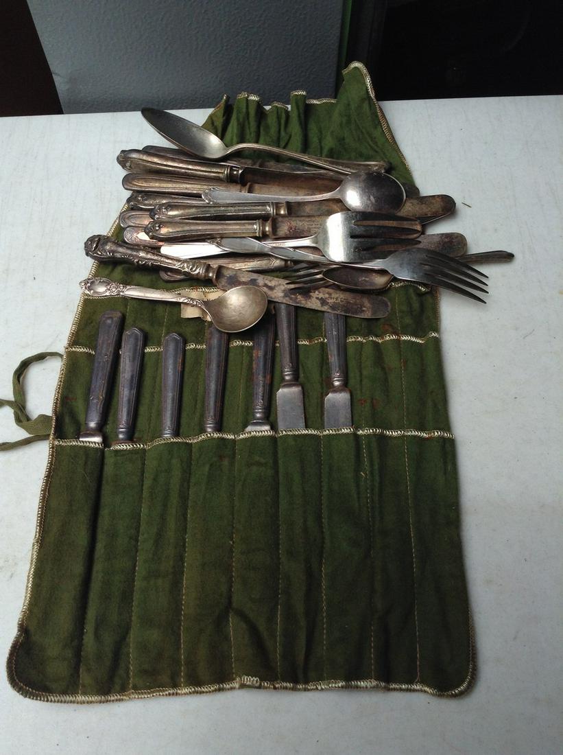 Large lot of silver plated utensils: Large lot of silver plated utensils