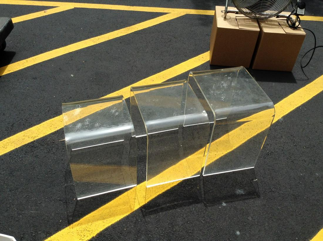 set of 3 acrylic nesting tables tallest 17.5 inches: set of 3 acrylic nesting tables tallest 17.5 inches
