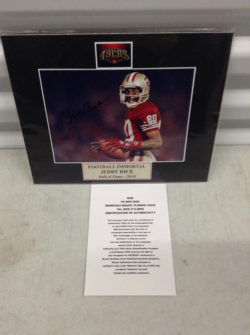 Rice signed photo 8x10 mat w/ COA (1 of 1)