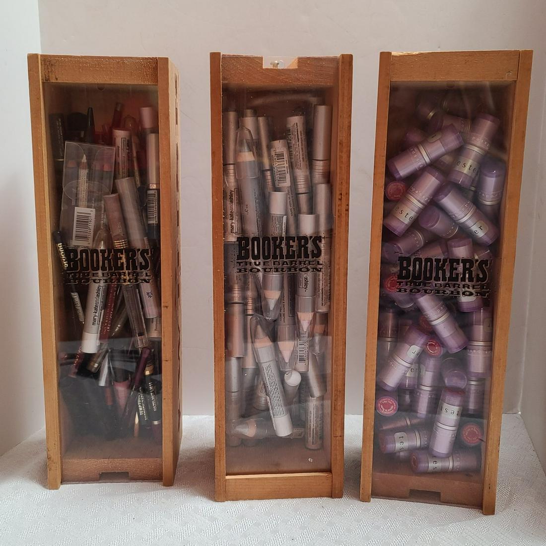 3 Whiskey Boxes filled w Cosmetics (1 of 1)