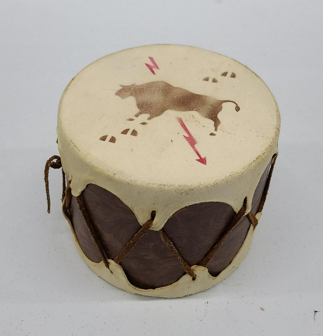 Small Leather Topped Drum 5.5x6.5": Small Leather Topped Drum 5.5x6.5"
