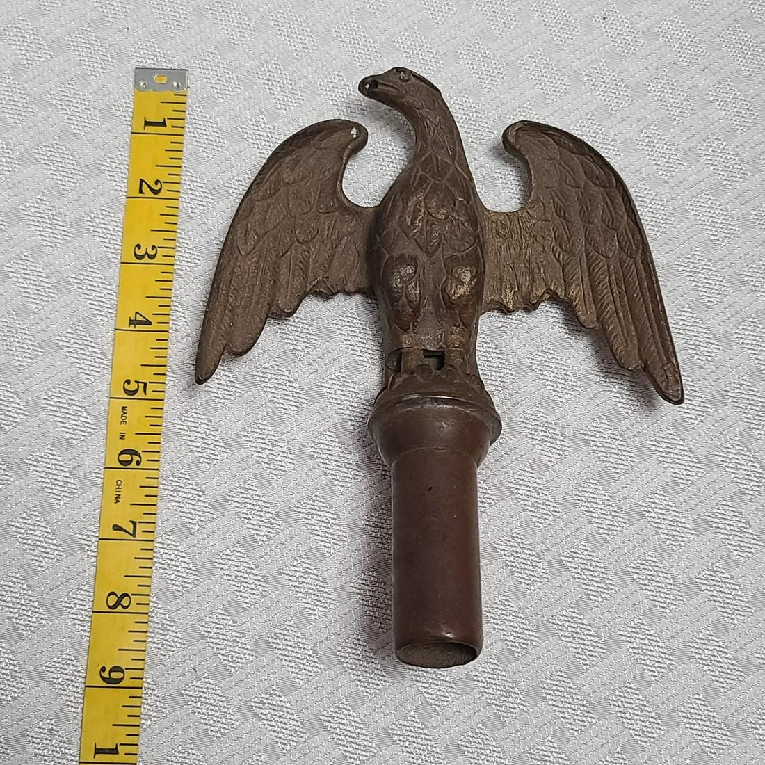 Vintage Heavy Brass Eagle FLag Topper (1 of 1)