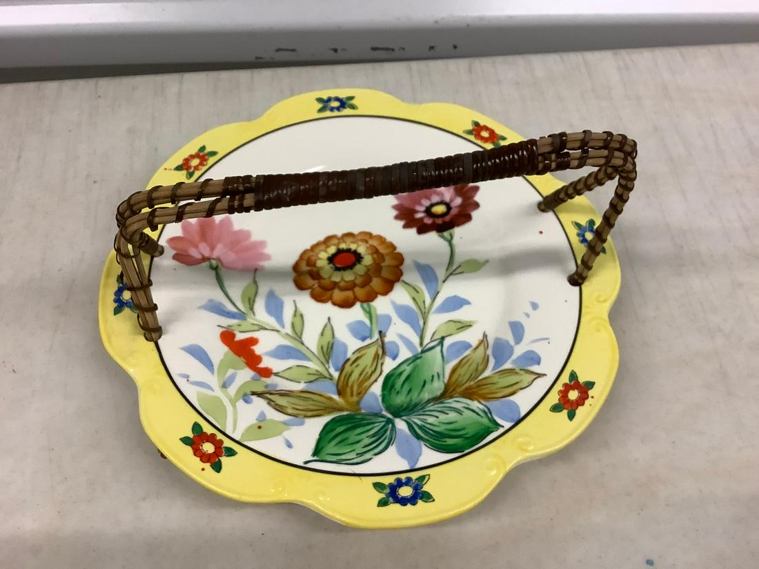 Vintage Japan Floral Porcelain Serving tray with handle (1 of 1)