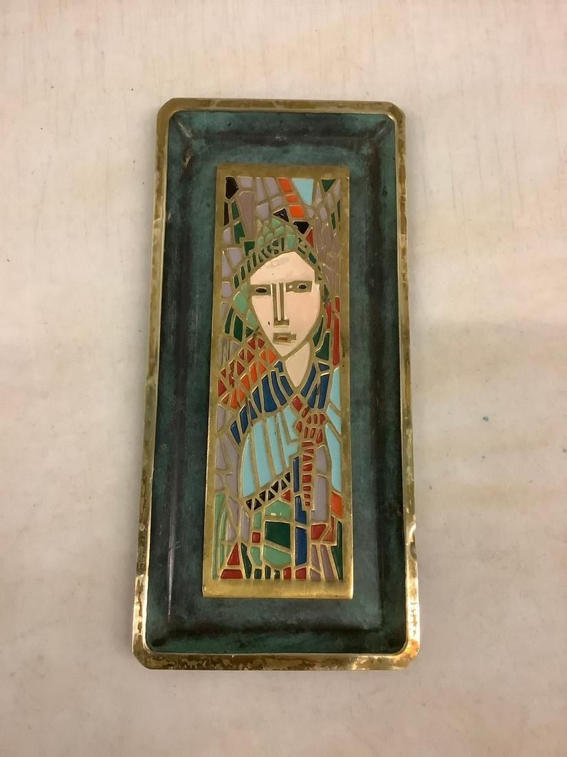 Mid Century modern enameled wall plaque: Mid Century modern enameled wall plaque