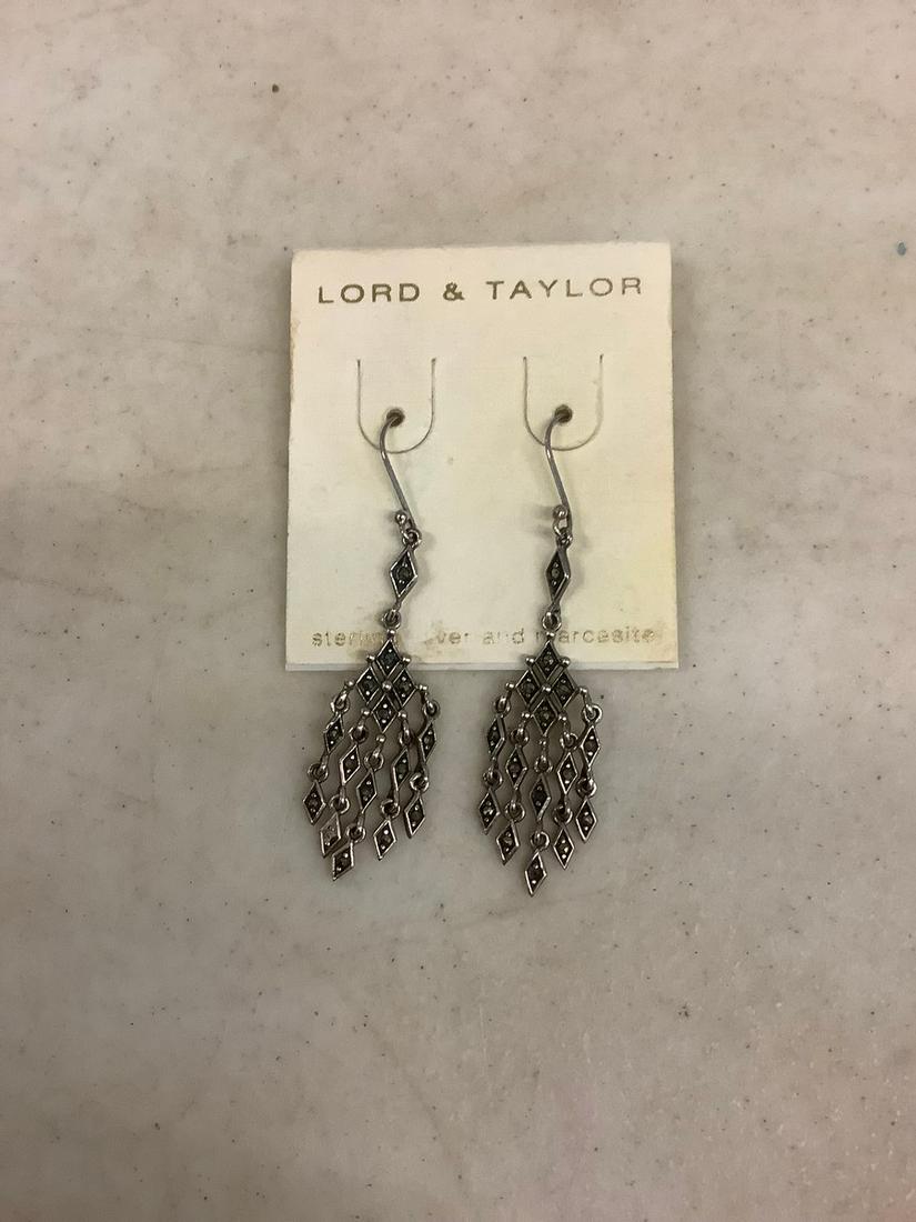 Lord and Taylor Sterling/Marcasite Candelier Earrings: Lord and Taylor Sterling/Marcasite Candelier Earrings