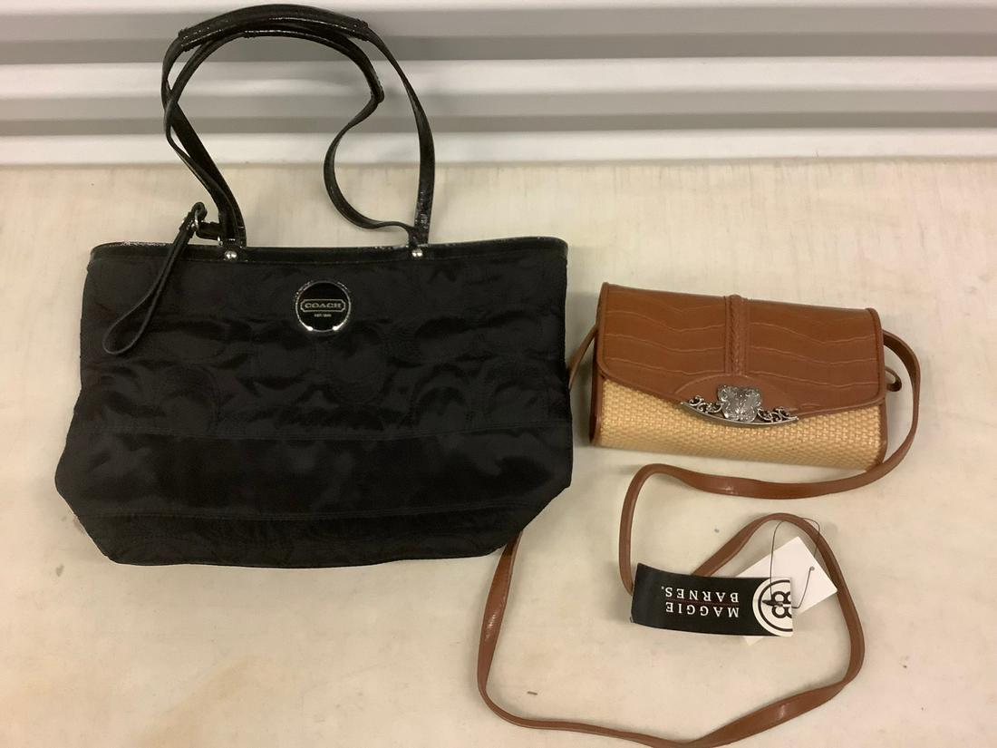 Black coach tote bag, shoulder bag with tags (1 of 1)