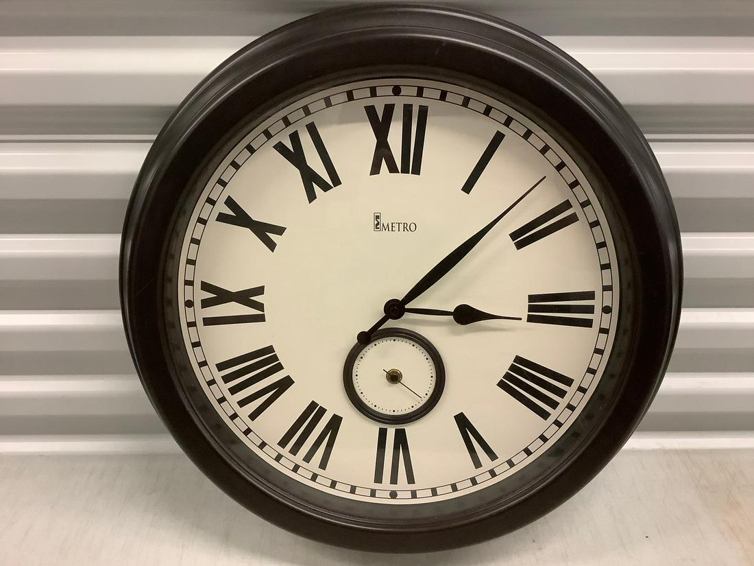 "Metro" large 26" diameter wall clock with seconds dial (1 of 1)