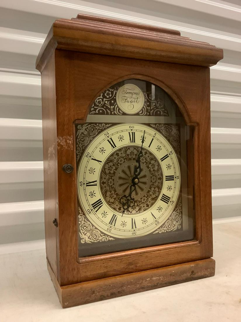 Hand Made mantler clock with wooden case and brass (1 of 1)