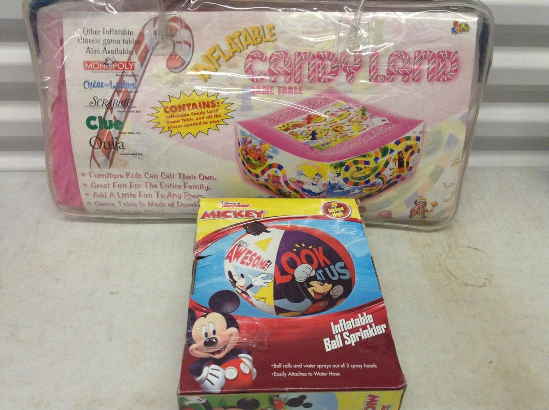 Inflatable Candy Land table and Micky Mouse Sprinkler (1 of 1)