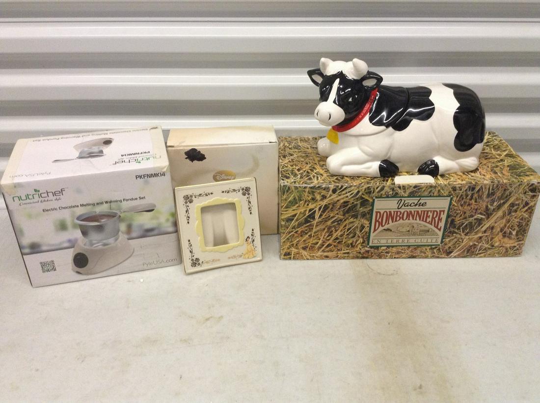 Disney Lenox Picture Frame, Cow Cookie Jar, and Fondue (1 of 1)