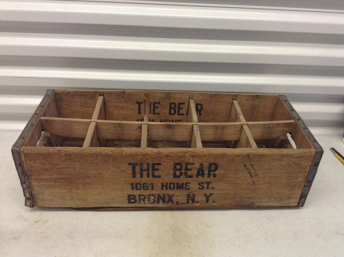 The Bear Vintage Bottle Crate 23.5x9.5x6.5" (1 of 1)