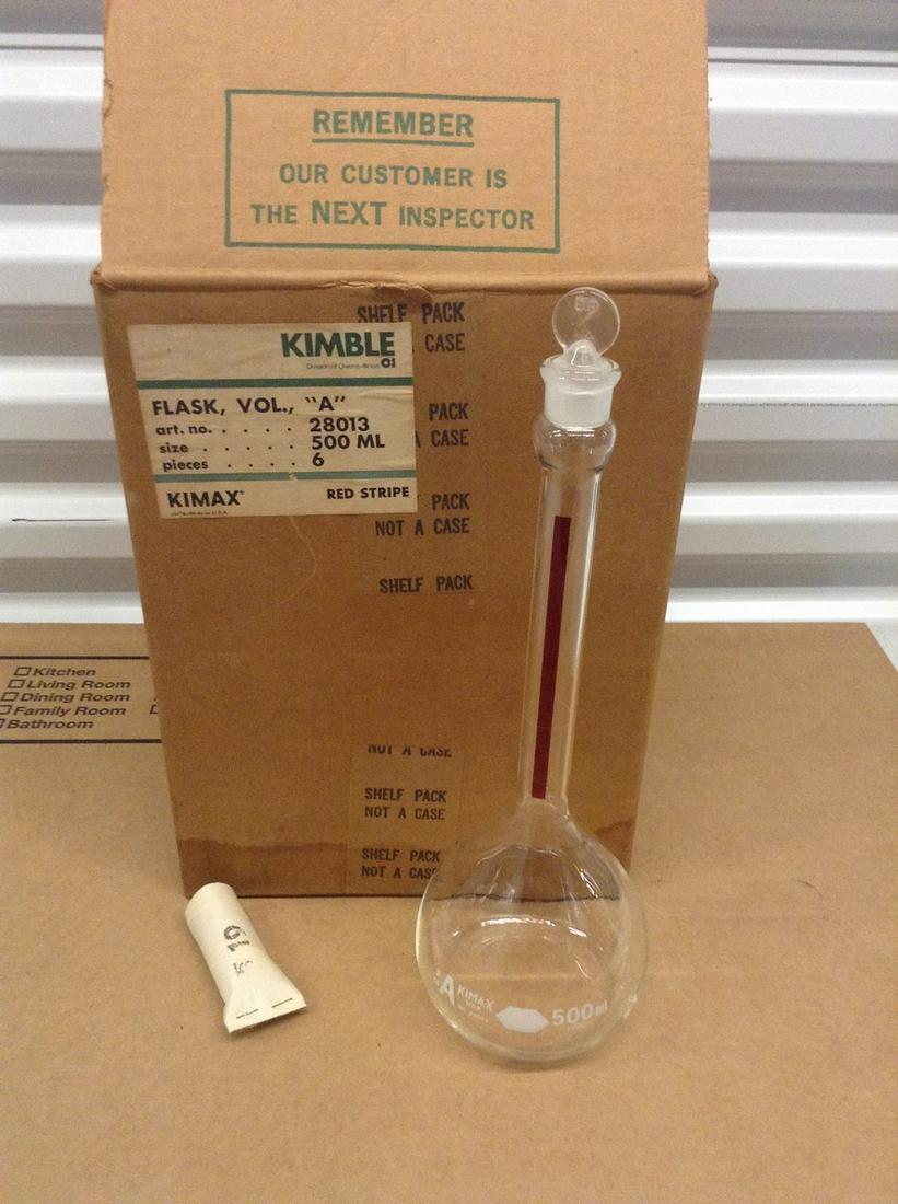 Shelf Pack of Kimble 500ml Volumetric Flask (1 of 1)