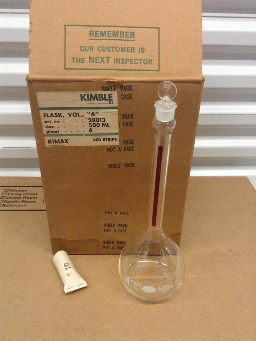Shelf Pack of Kimble 500ml Volumetric Flask (1 of 1)