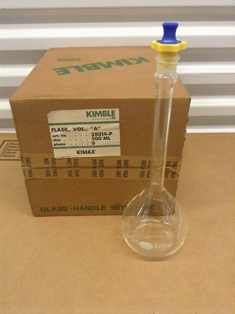 Shelf Pack of Kimble 500ml Volumetric Flask (1 of 1)