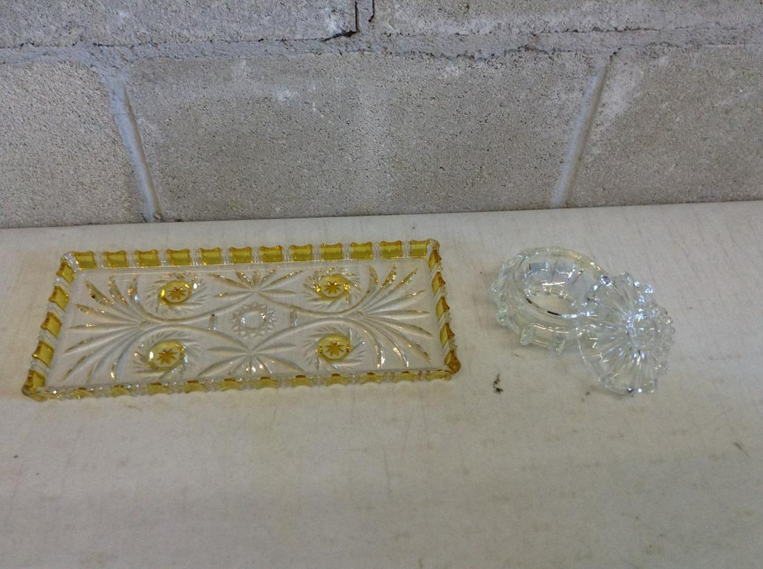 Vintage Cut and Flashed Glass Dresser Tray with Dresser (1 of 1)