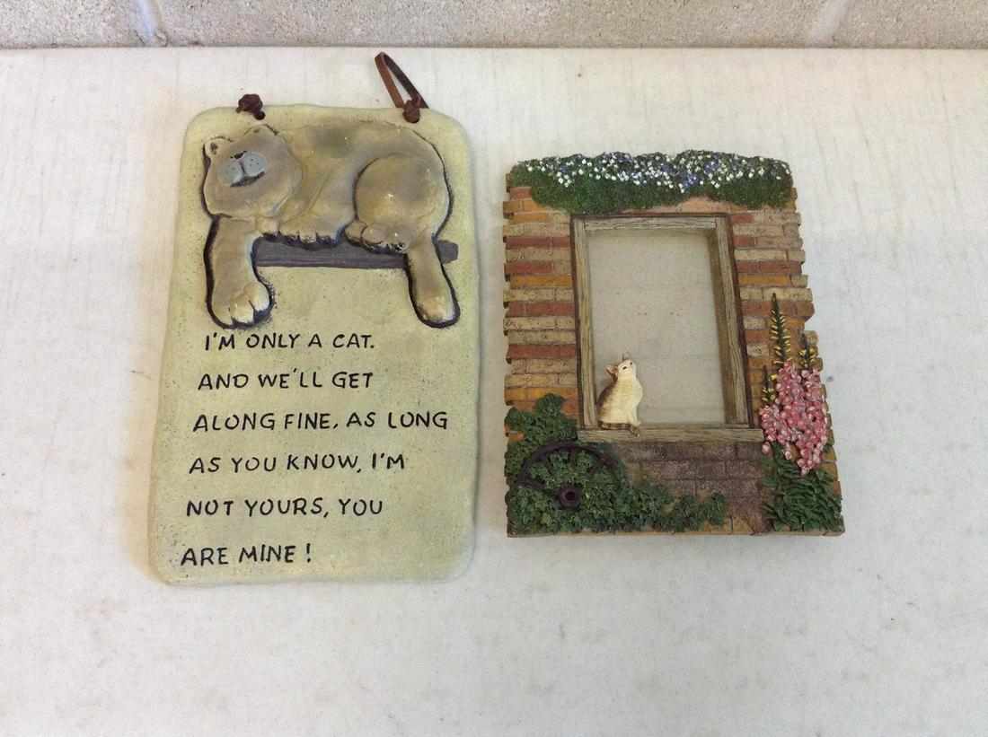 Stoneware Cat Plaque and Cat Picture Frame (1 of 1)