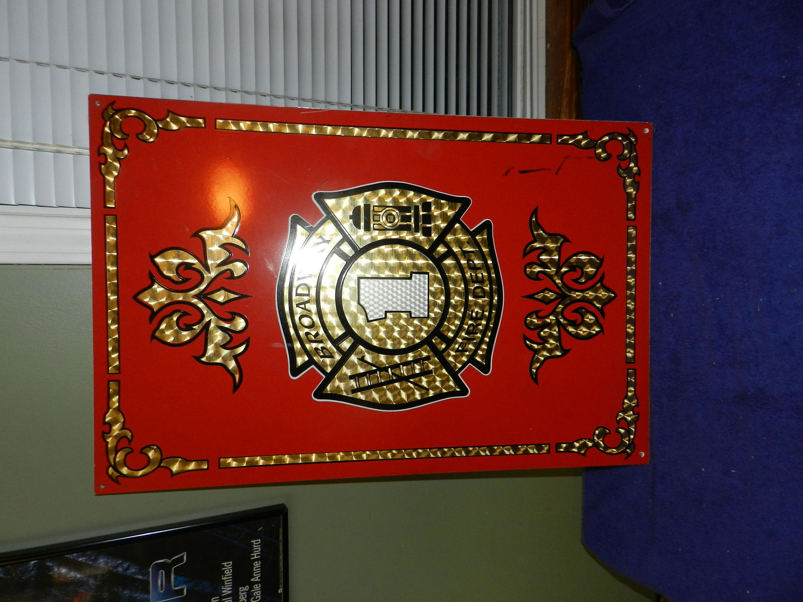 Large Broadway Fire Department #1 Sign 29x19 (1 of 1)