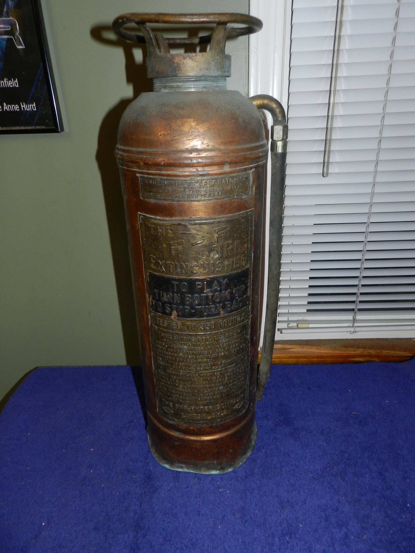 Antique Fyr-Fyter Brass Fire Extinguisher Dayton Ohio (1 of 1)