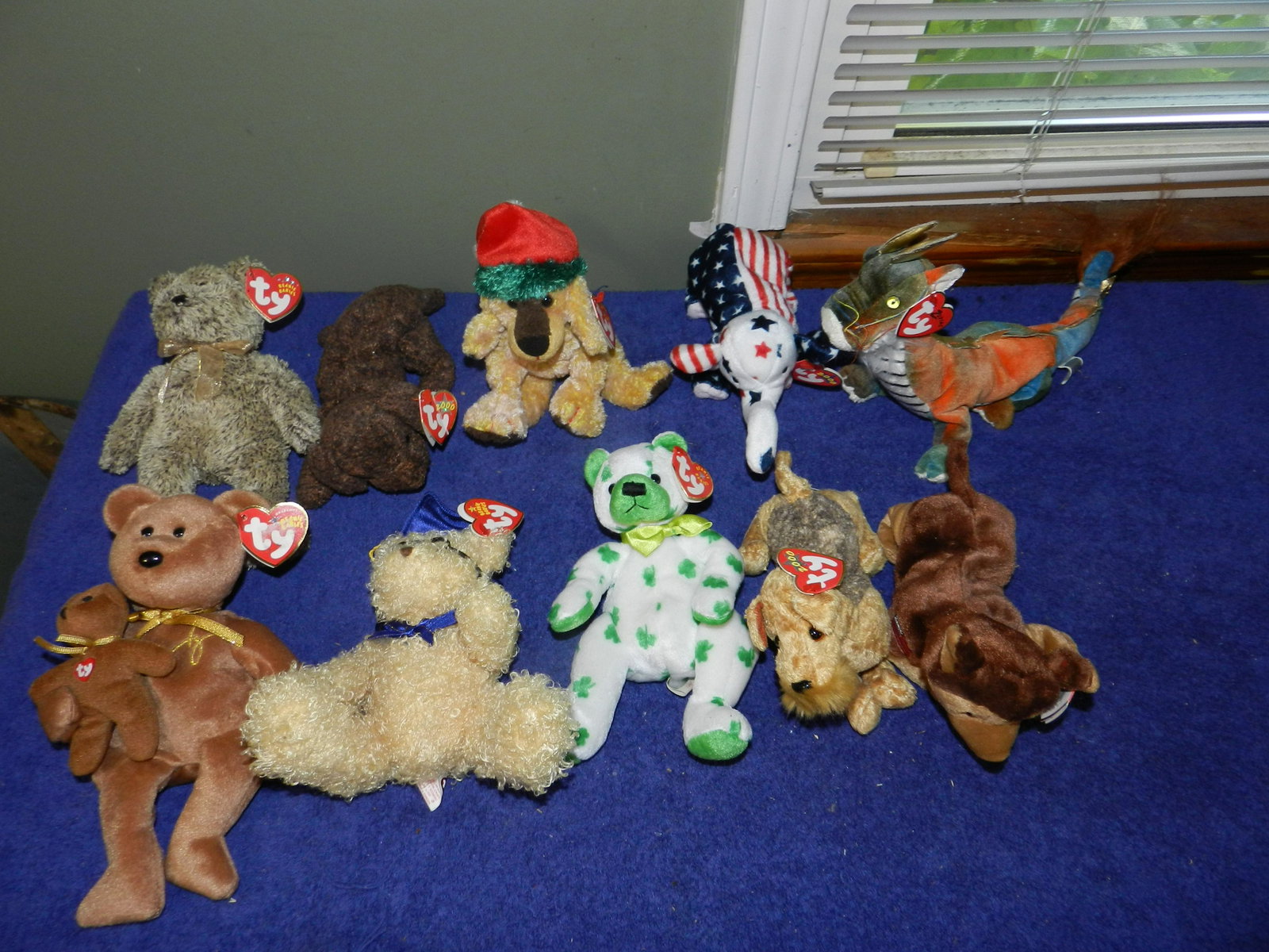 Lot of 10 Ty Beanie Babies With Tags: Like New condition