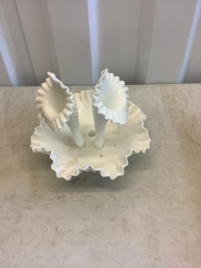 Fenton milk glass missing piece: Fenton milk glass missing piece
