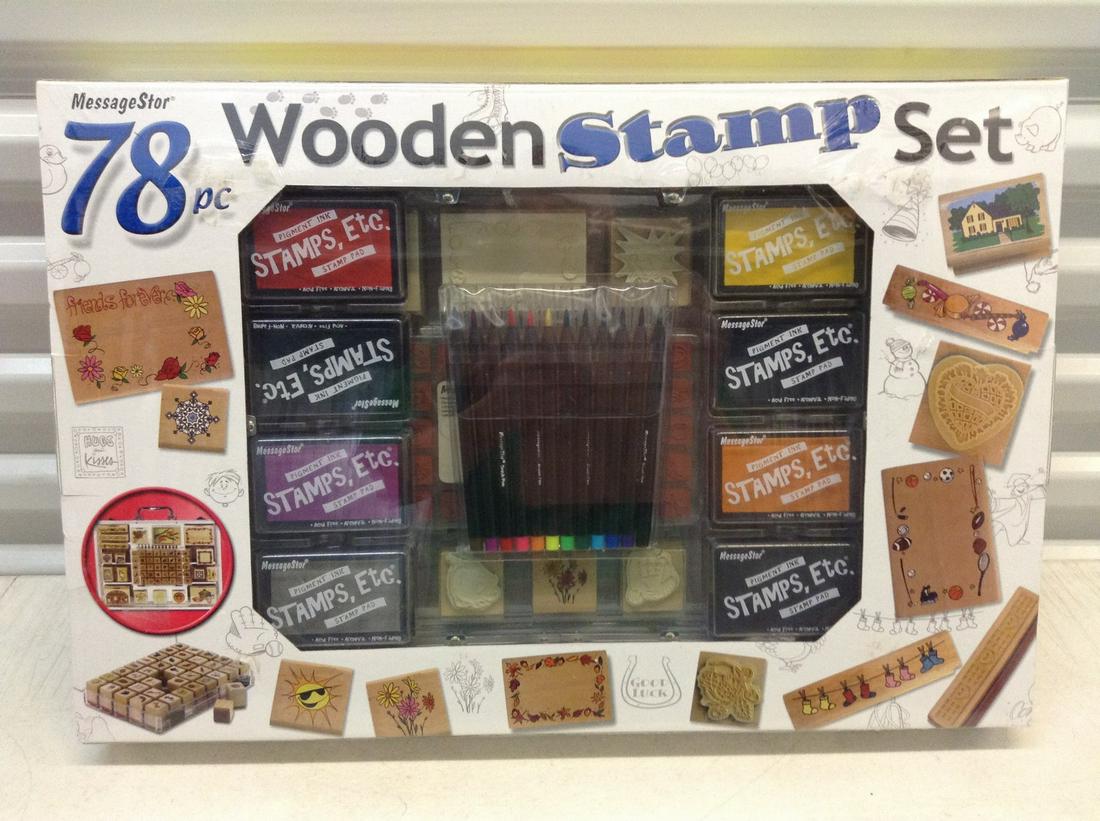 Sealed 78 Piece Wooden Stamp Set (1 of 1)