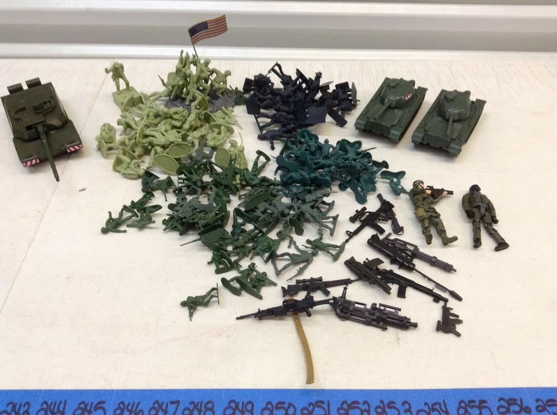 Large lot of Toy Soldiers, weapons and tanks (1 of 1)