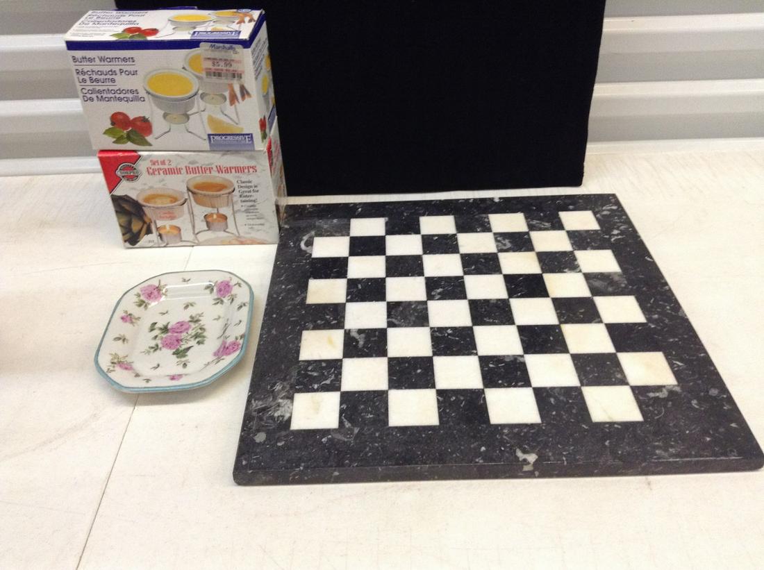 Marble Chess Board, Butter Warmers NIB and more (1 of 1)