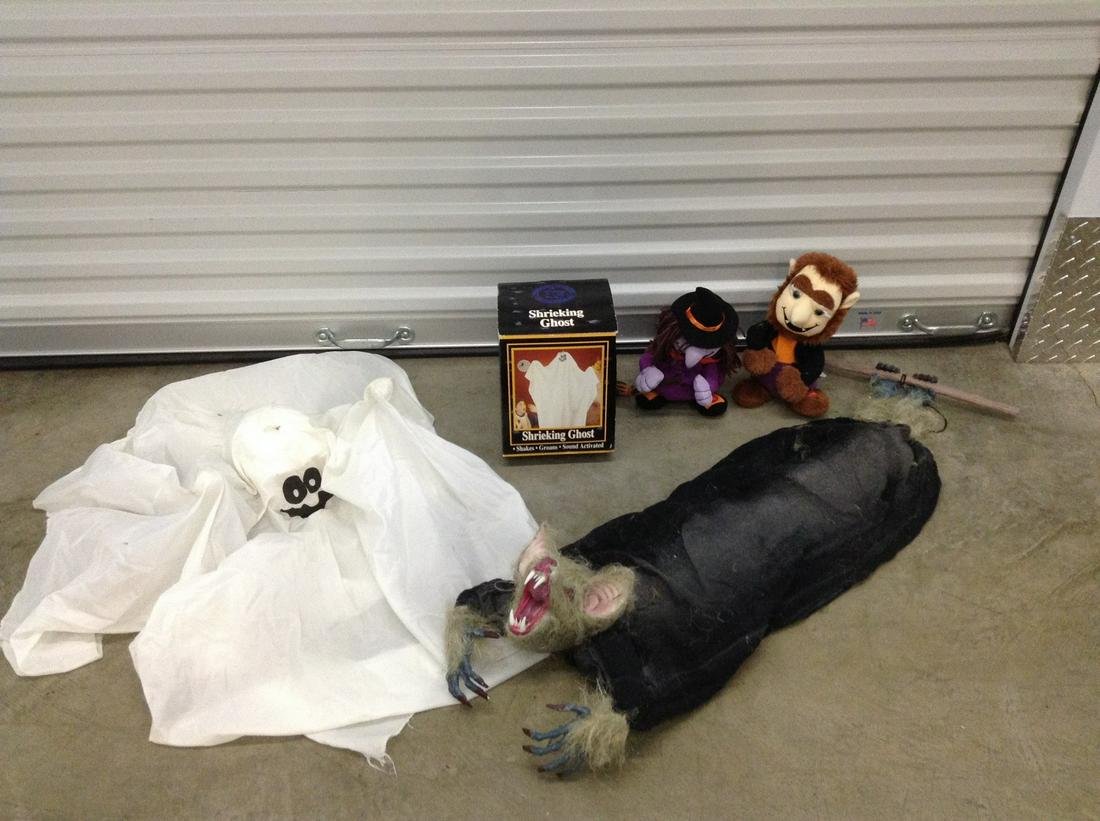 Gemmy Halloween Factory Shrieking Ghost with Box and: Gemmy Halloween Factory Shrieking Ghost with Box and other Animated Halloween Decorations