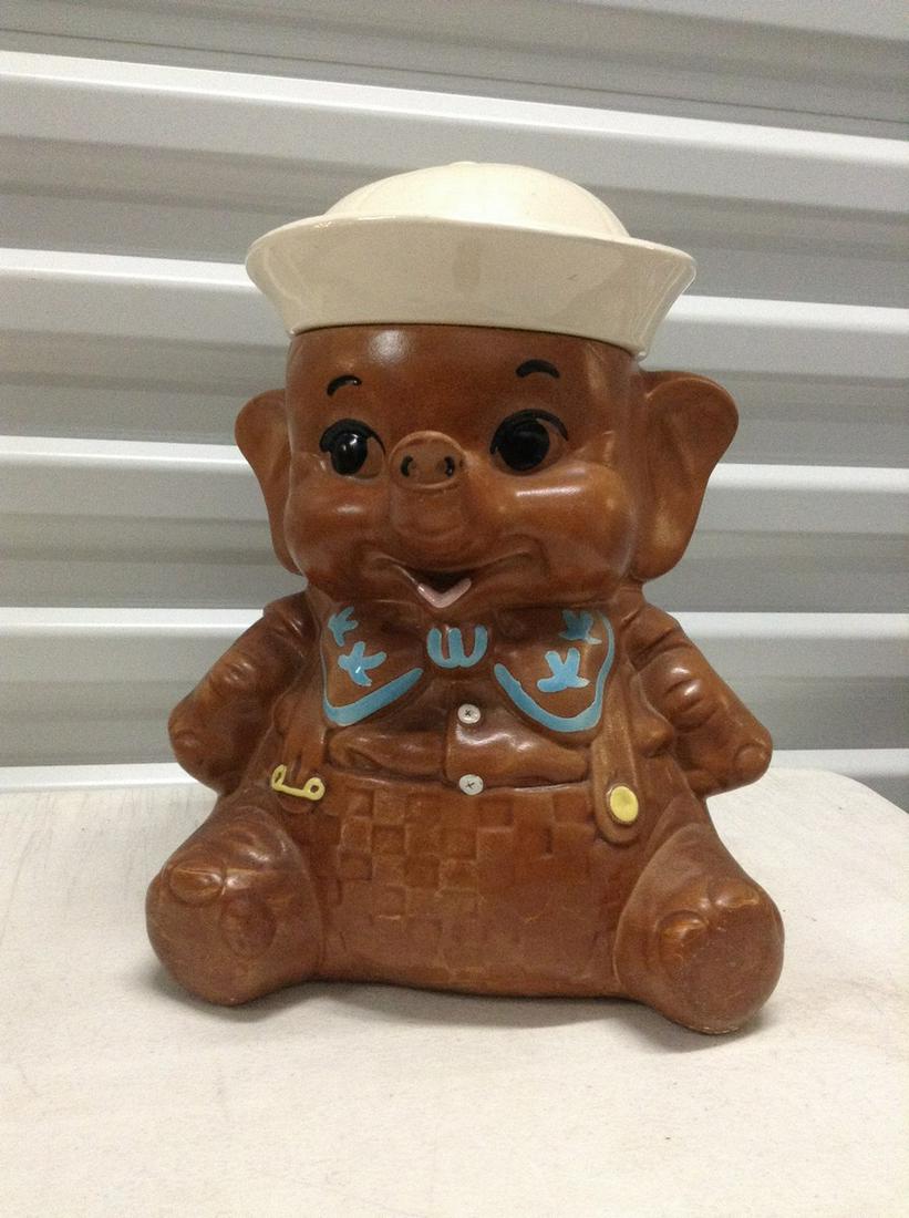 Vintage Elephant  Cookie Jar Marked Twin Winton 12" (1 of 1)