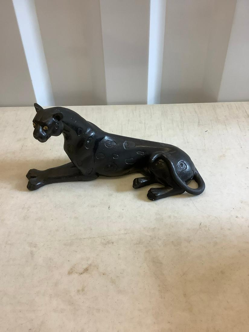 Carved wood black panther 12 inches long: Carved wood black panther 12 inches long