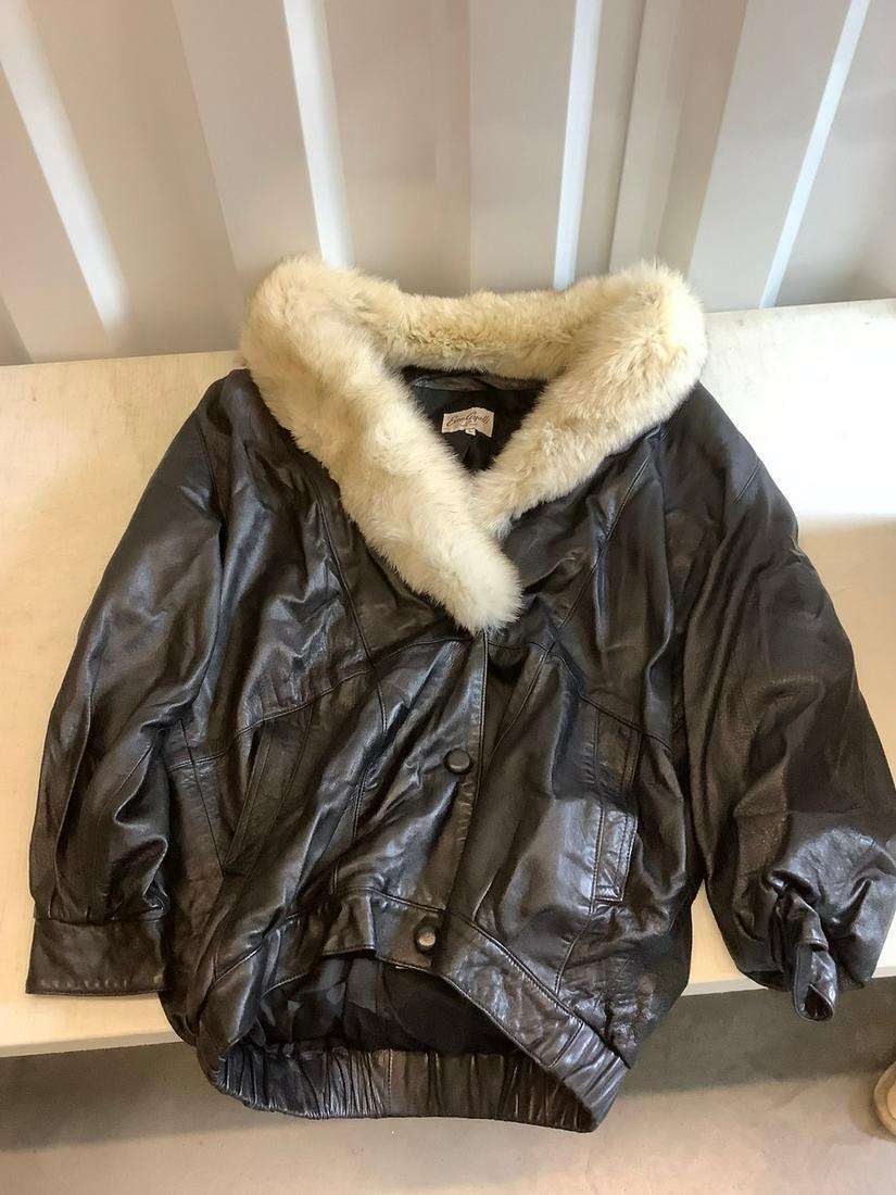 Evan Arpelli Leather and fur jacket large (1 of 1)