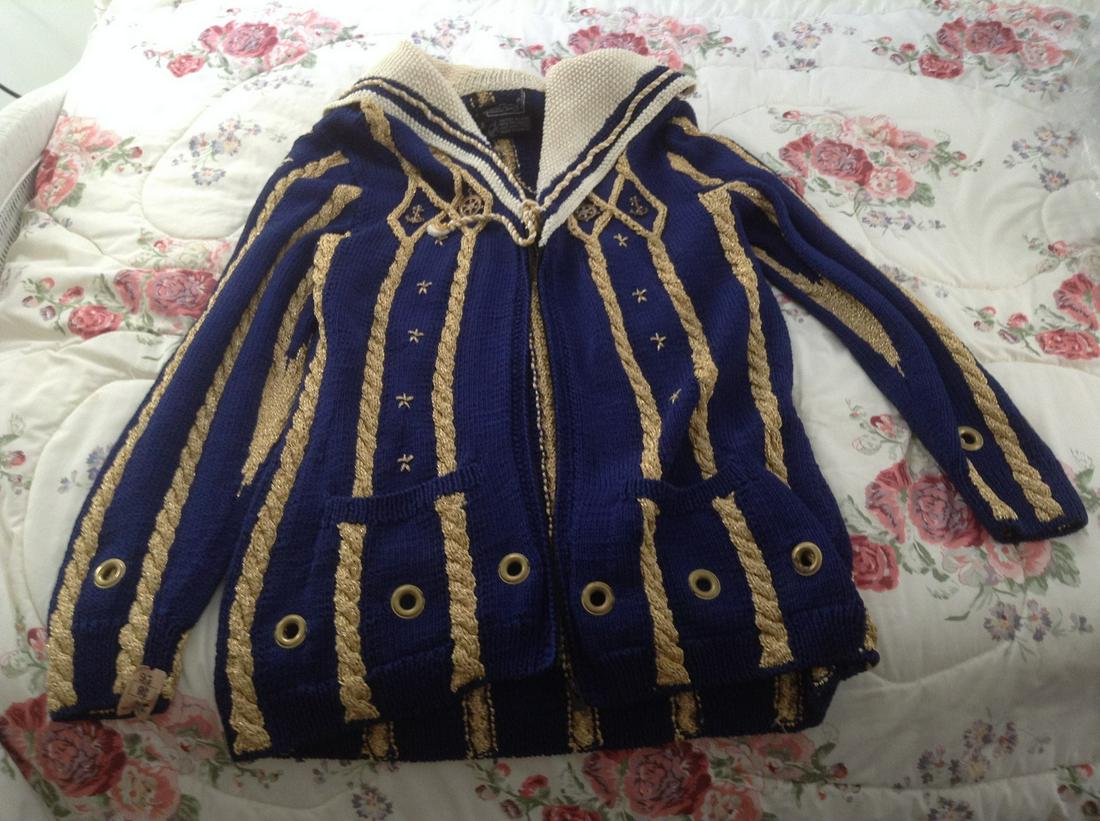 Vintage Marta D Knitted By Hand Nautical Sweater Size S: Vintage Marta D Knitted By Hand Nautical Sweater Size S Made in Uraguay