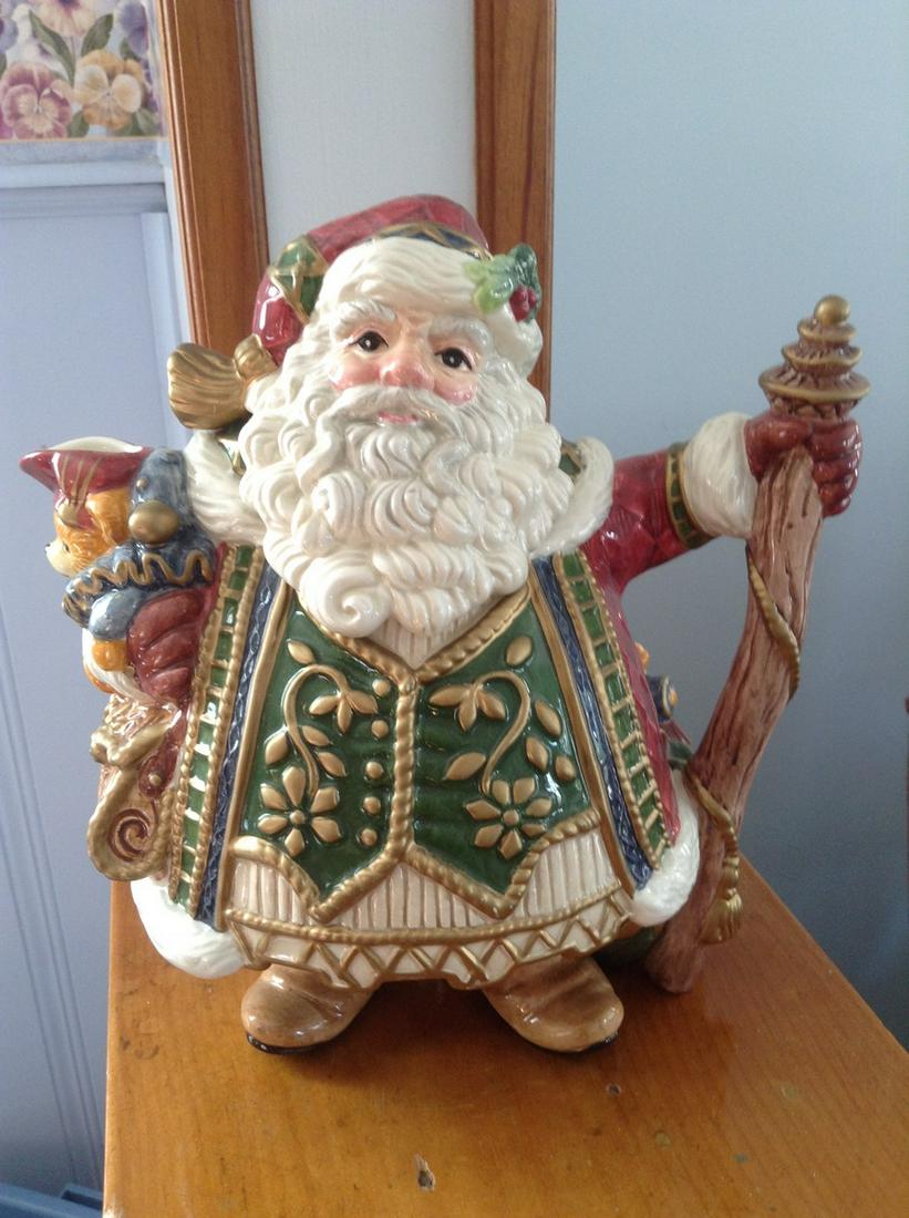 Fitz & Floyd Santa Teapot 10" (1 of 1)