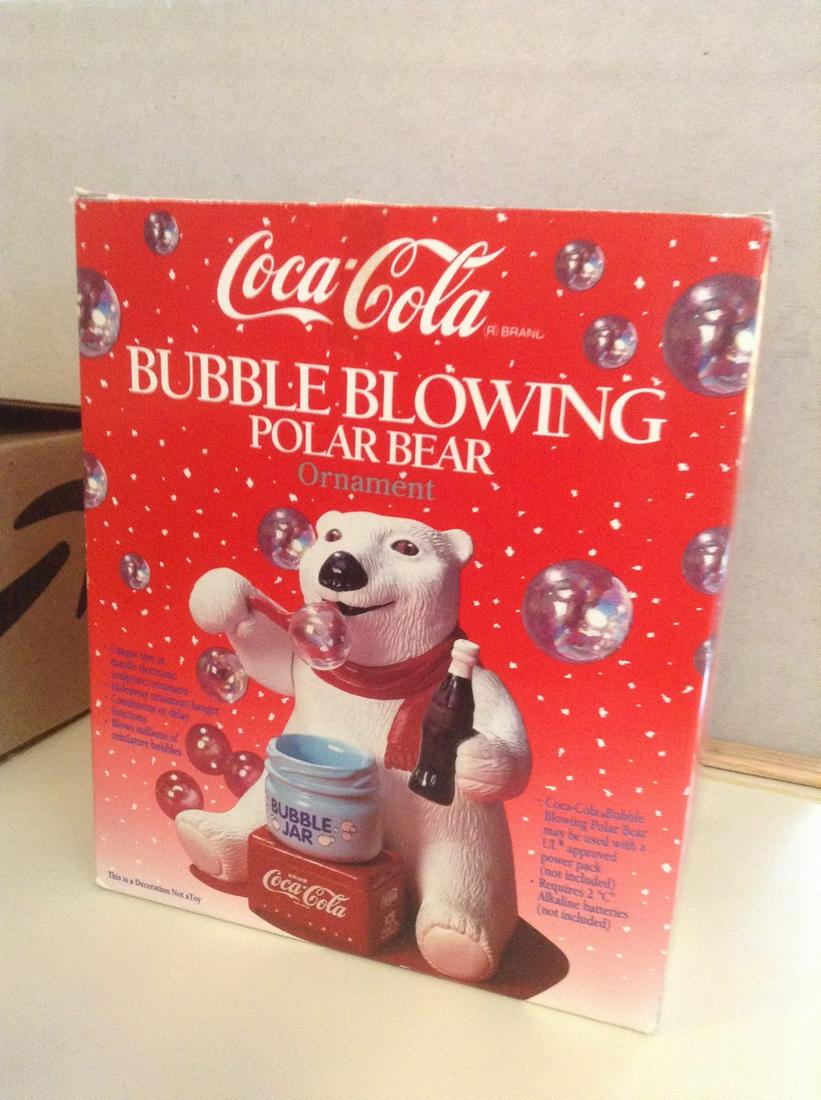Large Coca Cola Bubble Blowing Polar Bear Ornament in (1 of 1)