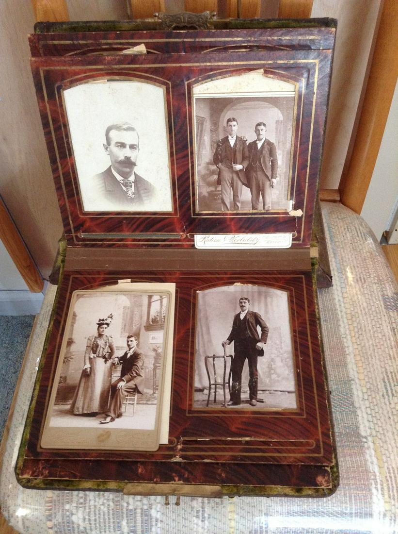 Antique 1800s Album with Inkwell Lap Desk and full of (1 of 1)